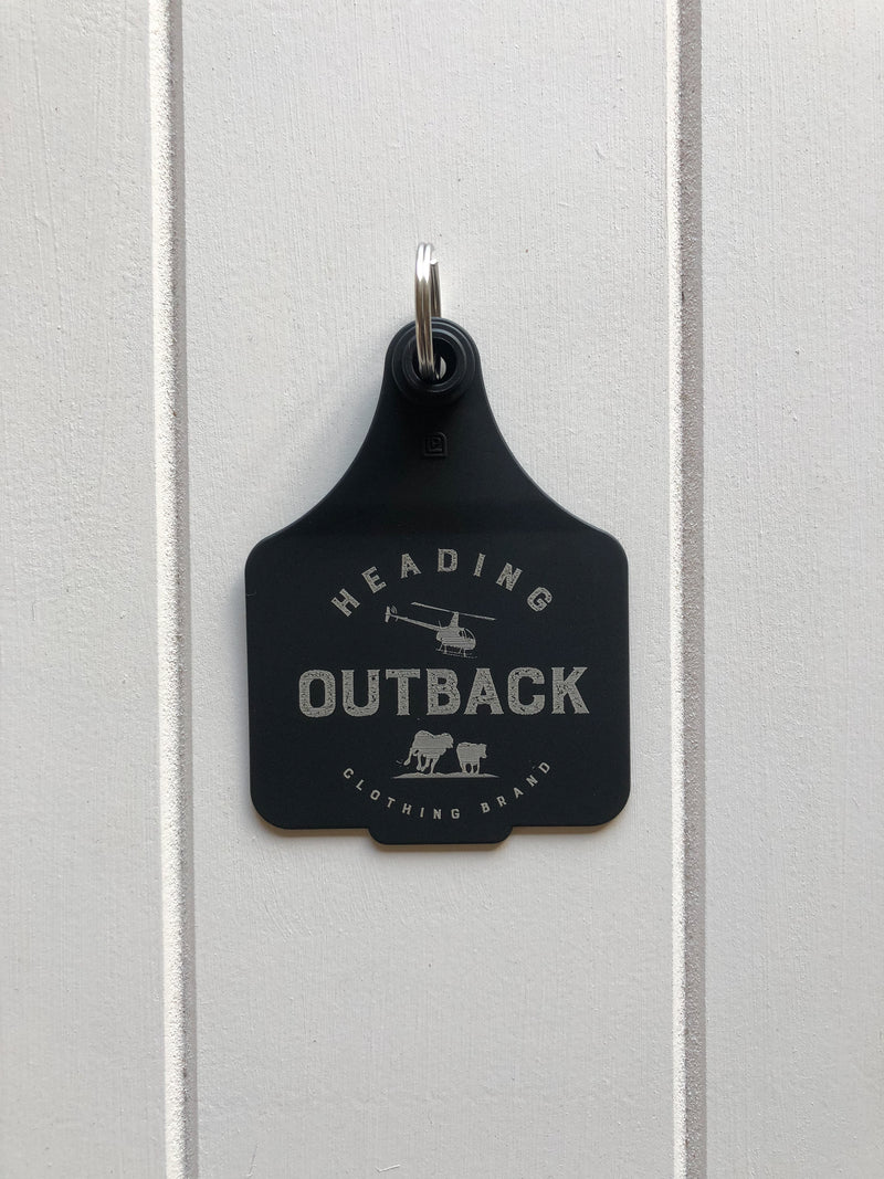 Heading Out Back Keyring - Black