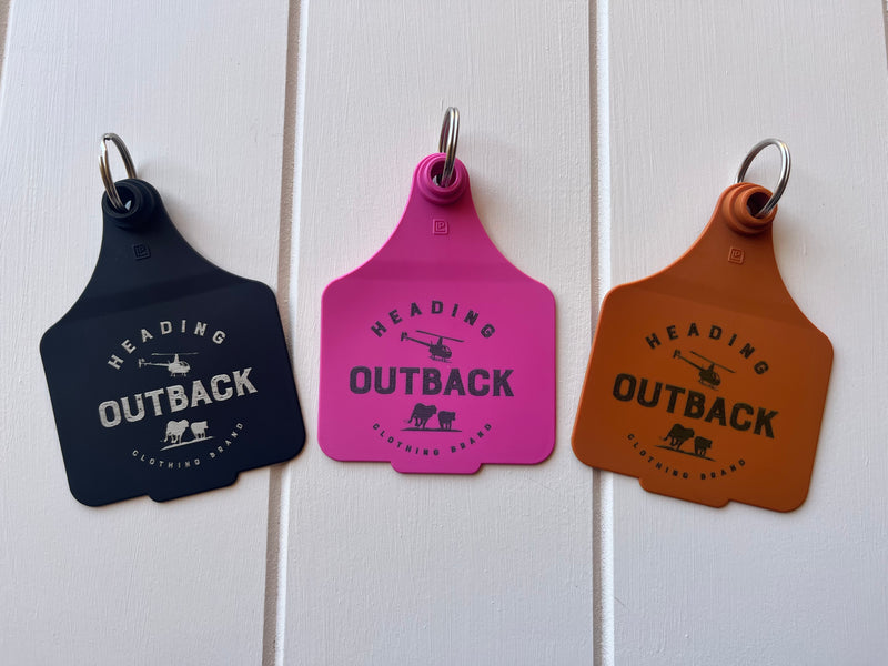 Heading Out Back Keyring - Brown